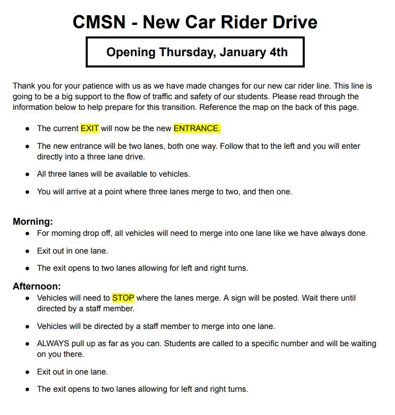 Car Rider Information